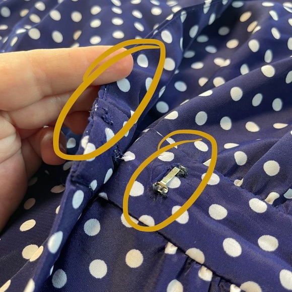 Vintage Navy Blue Polka Dot Dress - Picture 4 of 4
